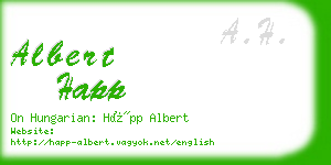 albert happ business card